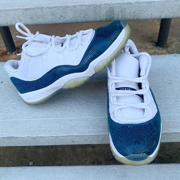 Nike Shoes Air Jordan 11 Low Navy Snakeskin (2019) - Picture 1 of 5